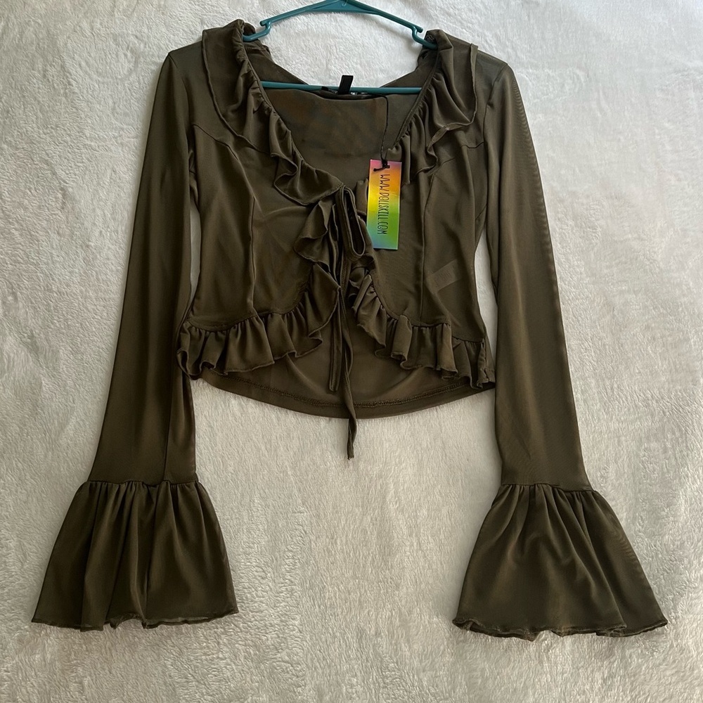 Dolls Kill Current Mood Sheer Mesh Top